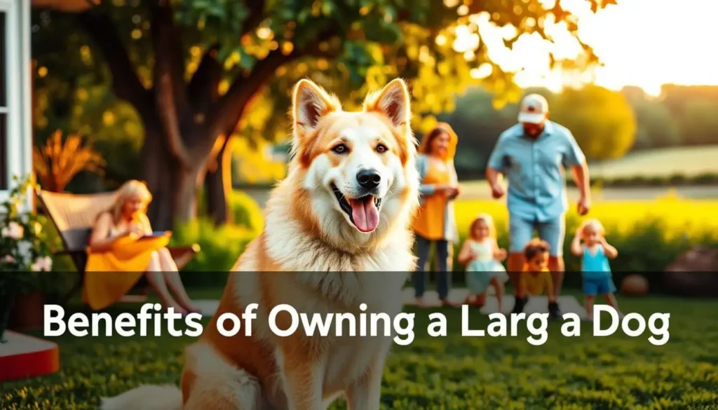 A group of popular large dog breeds, including a Golden Retriever, Great Dane, and German Shepherd, sitting together outdoors.