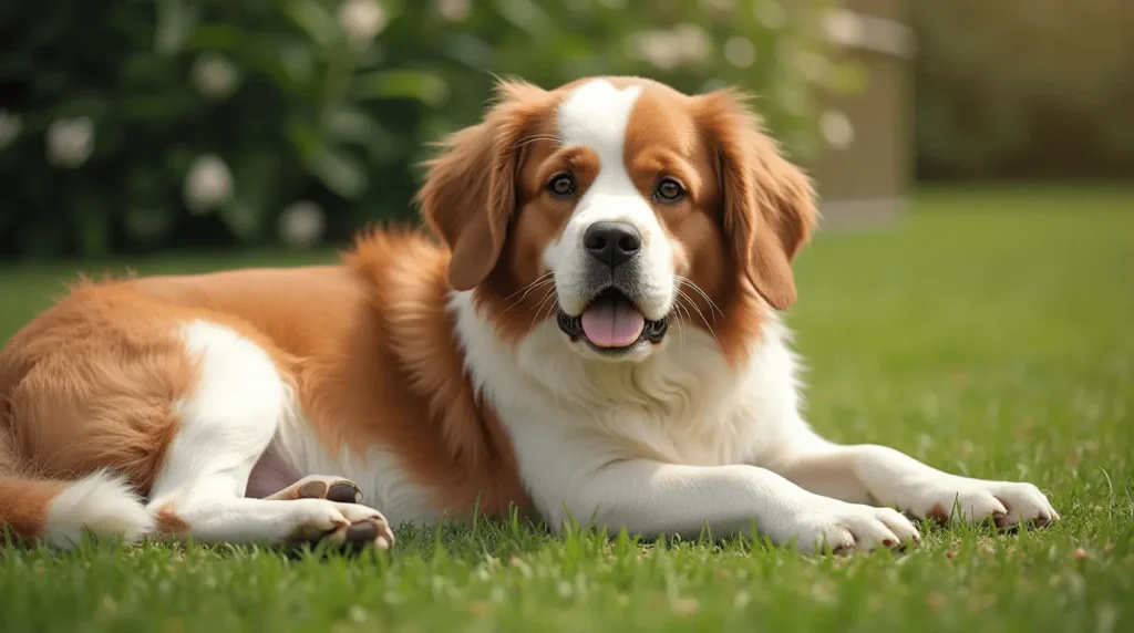 A group of friendly and gentle dog breeds, perfect for first-time owners, relaxing in a cozy home setting.