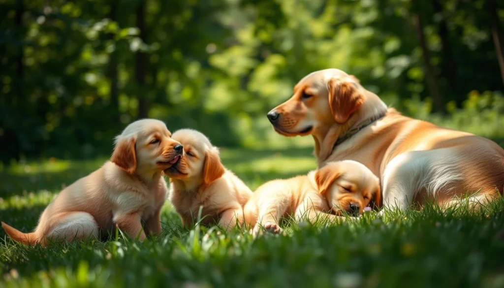 A dog showing love by cuddling with its owner, a common way dogs express affection and trust.