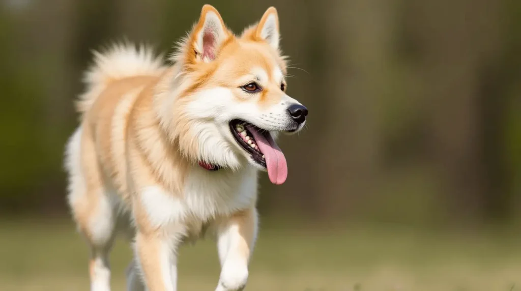 A collection of Chinese dog breeds, including the Chow Chow, Shar Pei, and Chongqing Dog, set against a traditional Chinese landscape with pagodas and cherry blossoms.