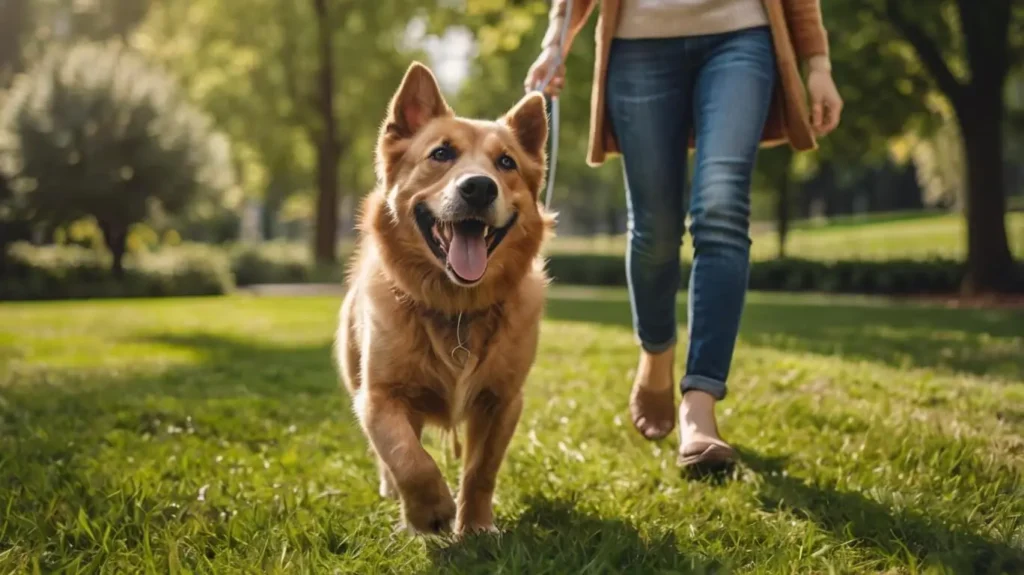 Owner caring for a dog with feeding, grooming, and playtime activities.