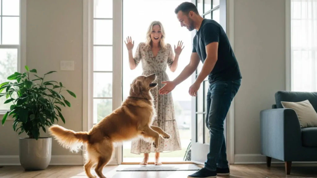 Polite greetings dog training
